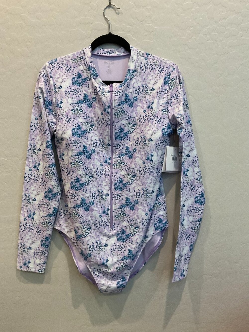 Mott50 Mila Lavender Fields Long Sleeve One Piece Swimsuit UPF 50 XL NWT